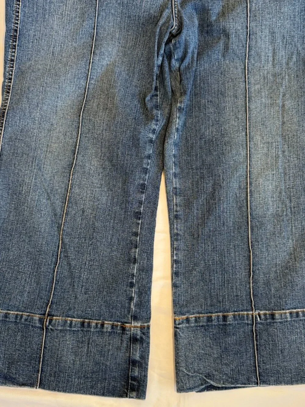 a.n.a A NEW APPROACH HIGH RISE CROP WIDE LEG MEDIUM WASH STRETCH JEANS WOMENS 16 - Picture 4 of 16